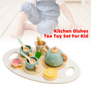 15Pcs Western Kitchen Wooden Tea Sets Play Kitchen Dishes/Tea Toy Set For Kid
