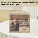 137Pcs DIY Miniature Dessert Shop Kit Craft Gift With Light For Adult Teens
