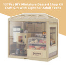 137Pcs DIY Miniature Dessert Shop Kit Craft Gift With Light For Adult Teens