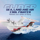 RC Plane For Water Land & Air Aircraft 3Ch Remote With 2 Batteries 2.4Ghz Blue