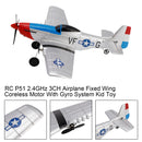 RC P51 2.4GHz 3CH Airplane Fixed Wing Coreless Motor With Gyro System Kid Toy