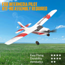 3CH Remote Control Airplane 6-Axis Gyro Stabilizer Aircraft Red With 2 Batteries