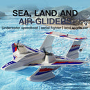 KF701 2.4GHz 3CH RC Plane For Water Land & Air Aircraft Remote With 2 Batteries