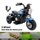 3 Wheel Kids Ride On Motorcycle 6V Powered Electric Dual Drive Toy Car Blue