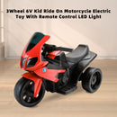 3Wheel 6V Kid Ride On Motorcycle Electric Toy With Remote Control LED Light