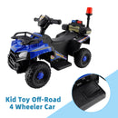 Dual Electric 6V Ride On Atv Police Car For Kid Toy Off-Road 4 Wheeler Car