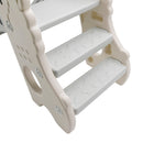 3In1 Kid Folding Slide With Climber,Basketball Hoop,Freestanding Slide Toy White