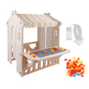 Plastic Outdoor Playhouse With Light Strip And Building Blocks for Kid