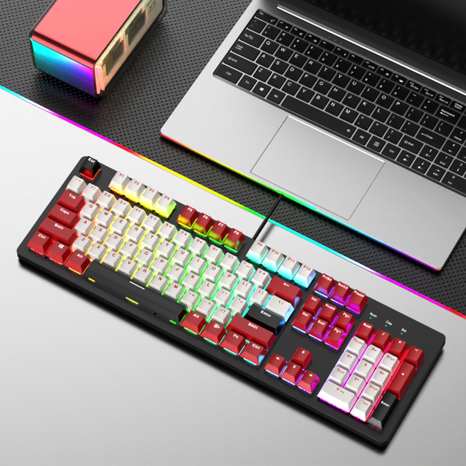 104Key Wired Mechanical Linear Switch Gaming Keyboard Hot-Swappable Cu