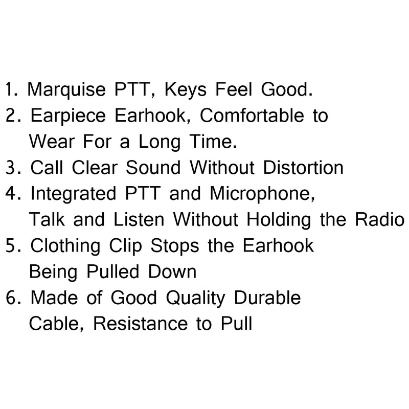 1x Earpiece PTT Headset Mic For Motorola Two Way Radio MTP850/MTH600/MTH650/800