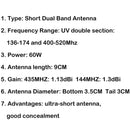 1Pcs 9cm Short Dual Band Antenna HH-N2RS PL-259 For Mobile Radio UHF&VHF Black