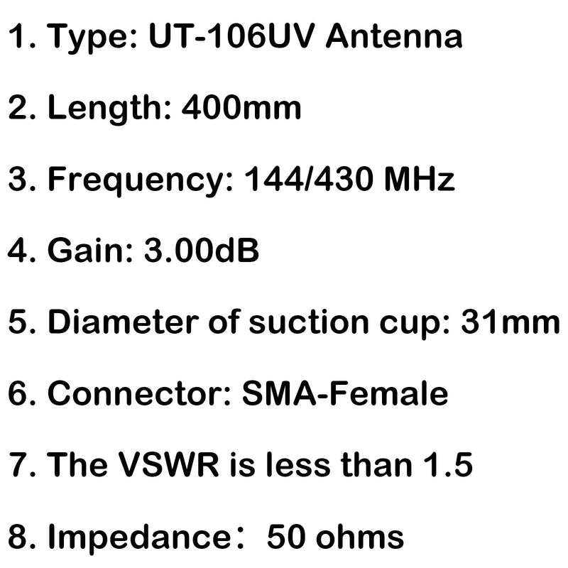 1Pcs NAGOYA UT-106 SMA-Female DUAL BAND Antenna For Kenwood Puixng Baofeng Radio