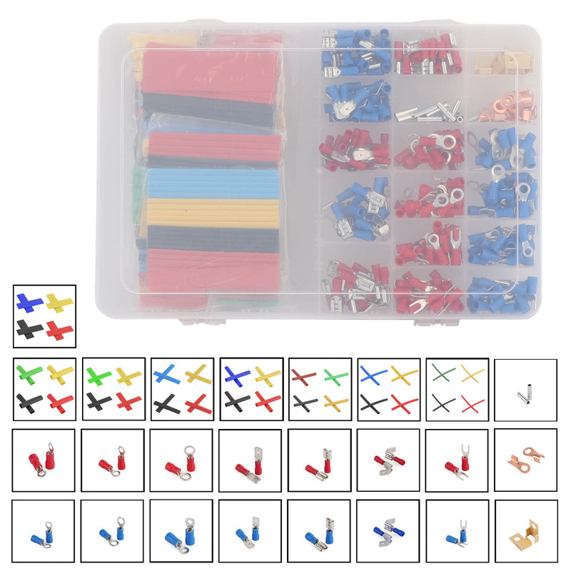 678PCS Insulated Electrical Wire Butt Connector Crimp Spade Auto Car Terminal Kit