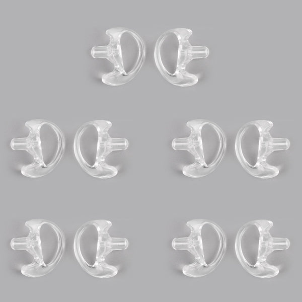 5Pair L Silicone Soft Earplug Earbud For Covert Acoustic Tube Earpiece White