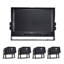 9" Monitor DVR Driving Video Recorder Key Press for RV Truck Bus + 4Pcs Rear View Backup Camera Fedex Express