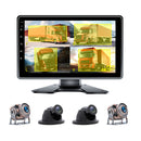 10.1" Monitor DVR Driving Video Recorder Touch Screen for RV Truck Bus + 4Pcs Rear View Backup Camera Fedex Express