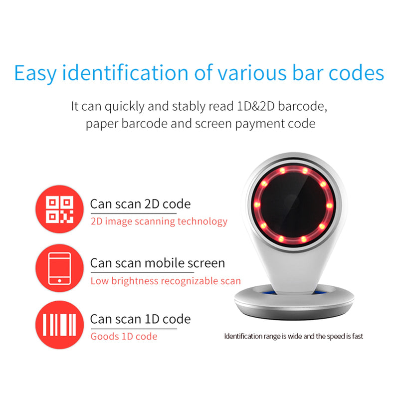 1D+2D Platform Barcode Reader QR Scanner Bar code Handfree Desktop Auto Scanning