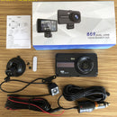 Dual Lens Car DVR Dash Cam HD 1080P 4" IPS Screen Front Rear Camera Night Vision