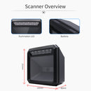 1D 2D Desktop Barcode Scanner Omnidirectional USB Auto Sensing Barcode Reader