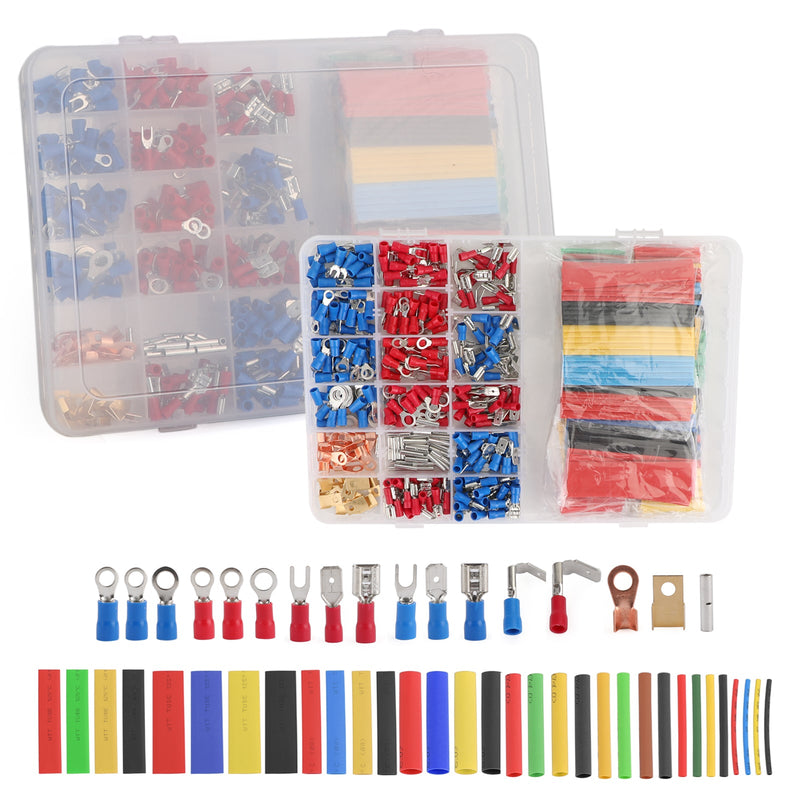 678PCS Insulated Electrical Wire Butt Connector Crimp Spade Auto Car Terminal Kit