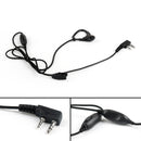 5x Ear-Hook Earpiece Headset Mic 2Pin For Kenwood Puxing Wouxun Baofeng Radio