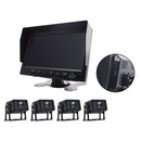 7" Monitor DVR Driving Video Recorder Key Press for RV Truck Bus + 4Pcs Rear View Backup Camera Fedex Express