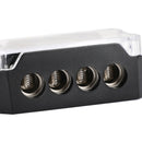 Splitter Heat resistant Nickel Plated Clear Cover plastic housing 2pcs Distribution Block T Type 1x0GA In 4x4GA Out for Car Audio Marine