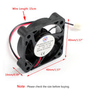 2PCS 12V 0.1A Cooling Computer Fan Ball Bearing Small 40×10mm DC Brushless 2 Pin