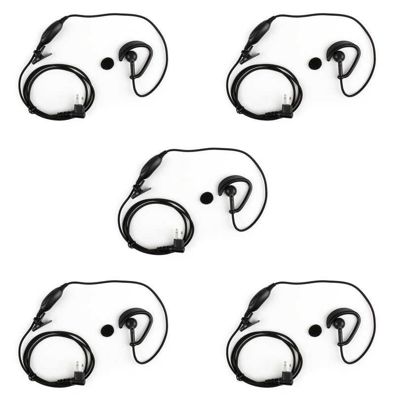 5Pcs 2Pin Ear-Hook Nylon Braided Rope Headset PTT Mic For Motorola GP88s Radio