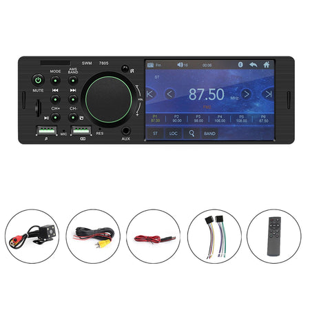 4.1" Car MP5 Player 1DIN Touch Screen Audio Video Bluetooth FM Radio + Camera