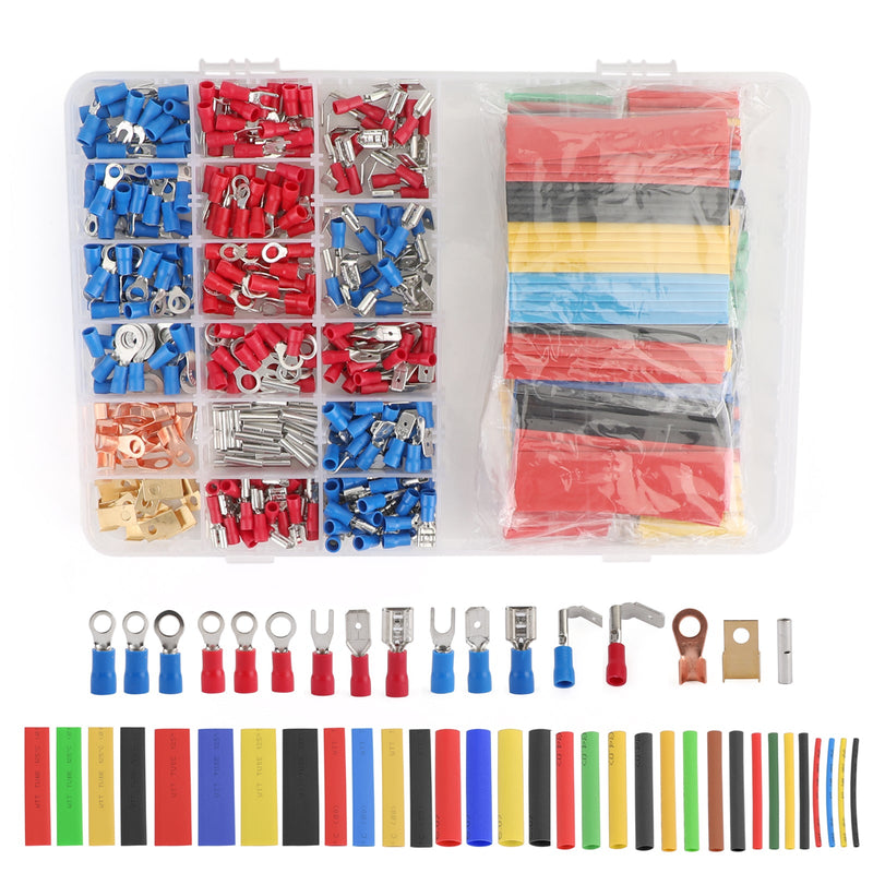 678PCS Insulated Electrical Wire Butt Connector Crimp Spade Auto Car Terminal Kit