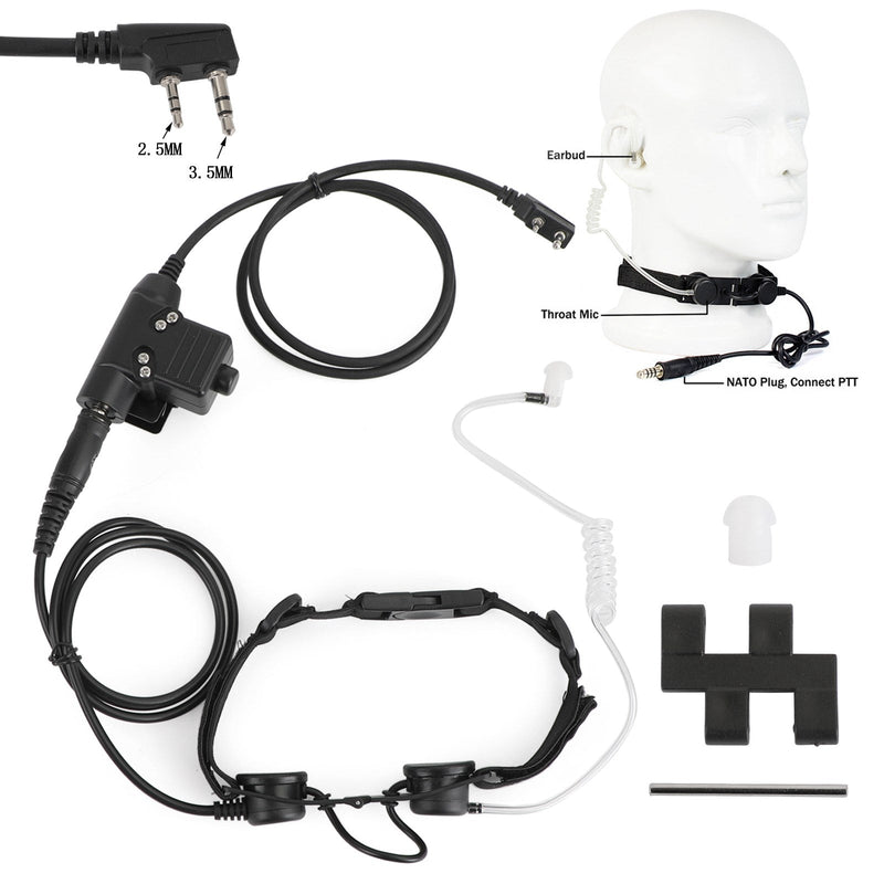 Throat Mic Microphone Headset Fit for TK3200 TK3207 TK3160 BaoFeng UV5R UV-82