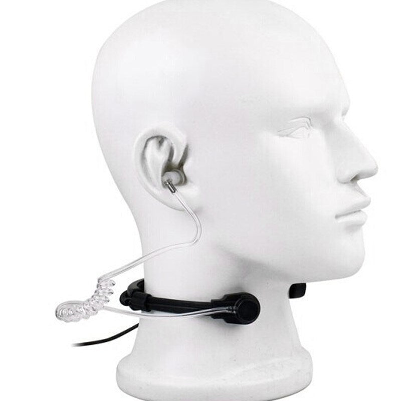 Throat Mic Headset Air Tube Dual PTT Fit for BaoFeng UV5R UV82 TK3107 TK3207
