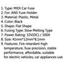 1Pcs MIDI Bolt Car Fuse Mini ANS Car Audio Power High Current Fuses 32V/100A