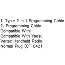 1Pc 2 in 1 Programming Cable For Yaesu/Vertex VX-2000 VX-2100/2200/VX-300 VX-400