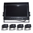 9" Monitor DVR Driving Video Recorder Key Press for RV Truck Bus + 4Pcs Rear View Backup Camera Fedex Express