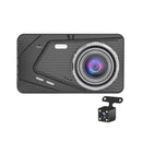 Dual Lens Car DVR Dash Cam HD 1080P 4" IPS Screen Front Rear Camera Night Vision