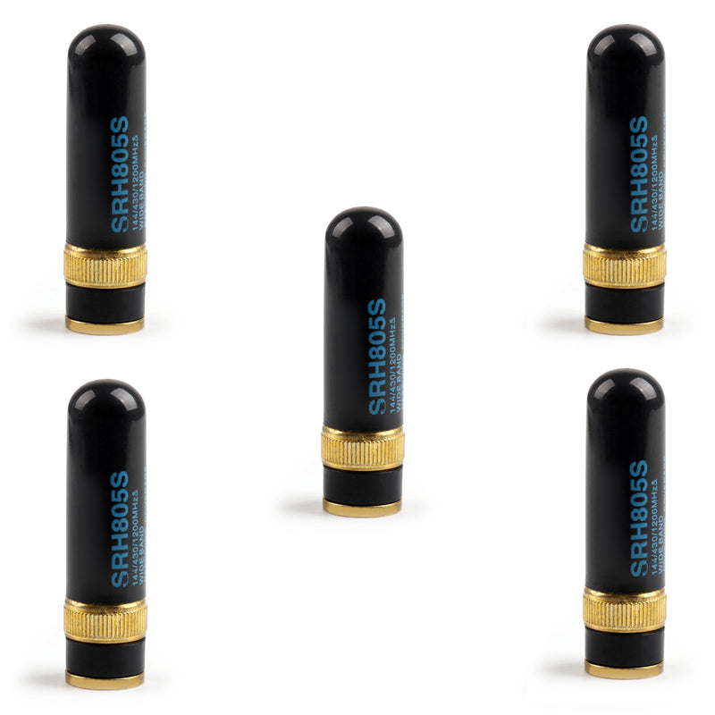 5Pcs SRH-805 5cm BNC Dual Band Receiving Coverage Antenna 144/430/1200MHz Radio