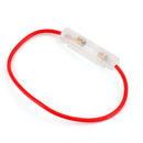 6*30mm Glass Tube Fuse Holder Flip Cover 16AWG Wire Cable Fuses Box Motorcycle