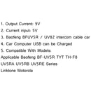 5x USB Adapter Charger Car Travel Portable For BaoFeng BF-UV5R UV5RA UV5RB TH-F8