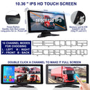 10.36 " Monitor DVR Driving Video Recorder Touch Screen for RV Truck Bus + 4Pcs Rear View Backup Camera Fedex Express