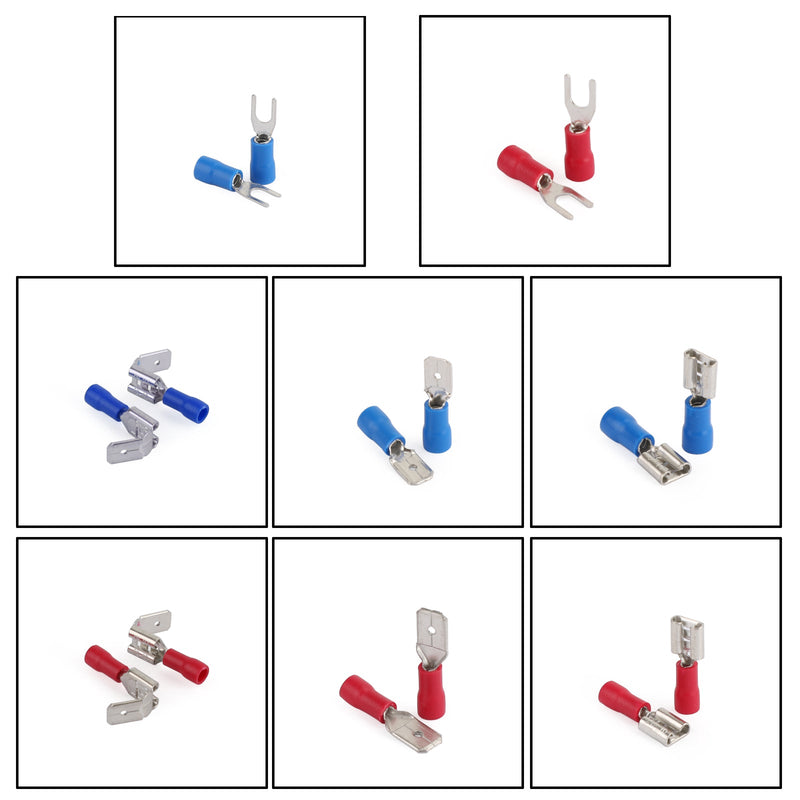 678PCS Insulated Electrical Wire Butt Connector Crimp Spade Auto Car Terminal Kit