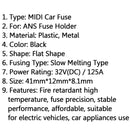 4Pcs MIDI Bolt Car Fuse Mini ANS Car Audio Power High Current Fuses 32V/125A