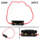 6*30mm Glass Tube Fuse Holder Flip Cover 16AWG Wire Cable Fuses Box Motorcycle