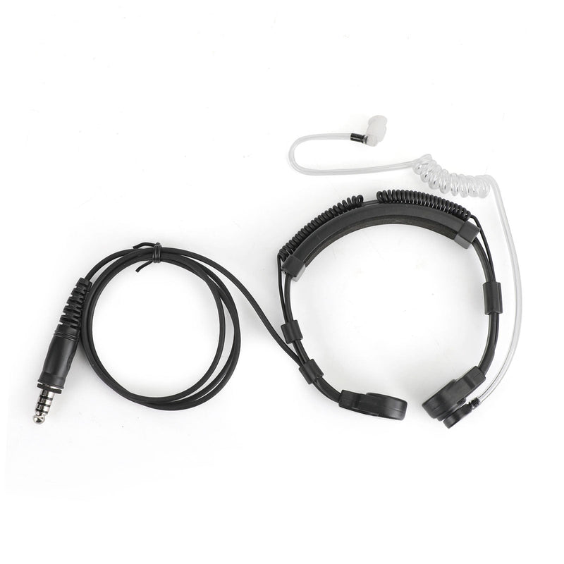 Throat Mic Headset Air Tube Dual PTT Fit for BaoFeng UV5R UV82 TK3107 TK3207