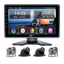 10.1" Monitor DVR Driving Video Recorder Touch Screen for RV Truck Bus + 4Pcs Rear View Backup Camera Fedex Express