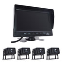 7" Monitor DVR Driving Video Recorder Key Press for RV Truck Bus + 4Pcs Rear View Backup Camera Fedex Express