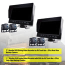 7 " Monitor DVR Driving Video Recorder for RV Truck Bus + 2Pcs Rear View Backup Camera