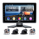 10.1 " Monitor DVR Driving Video Recorder Touch Screen GPS for RV Truck Bus + 4Pcs Rear View Backup Camera Fedex Express