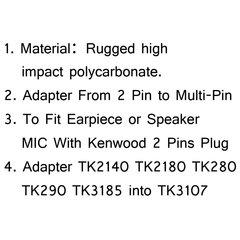 1x Earpiece Adapter For Kenwood NX-410 TK-280 TK385 TK-480 TK2140 TK3140 Radio